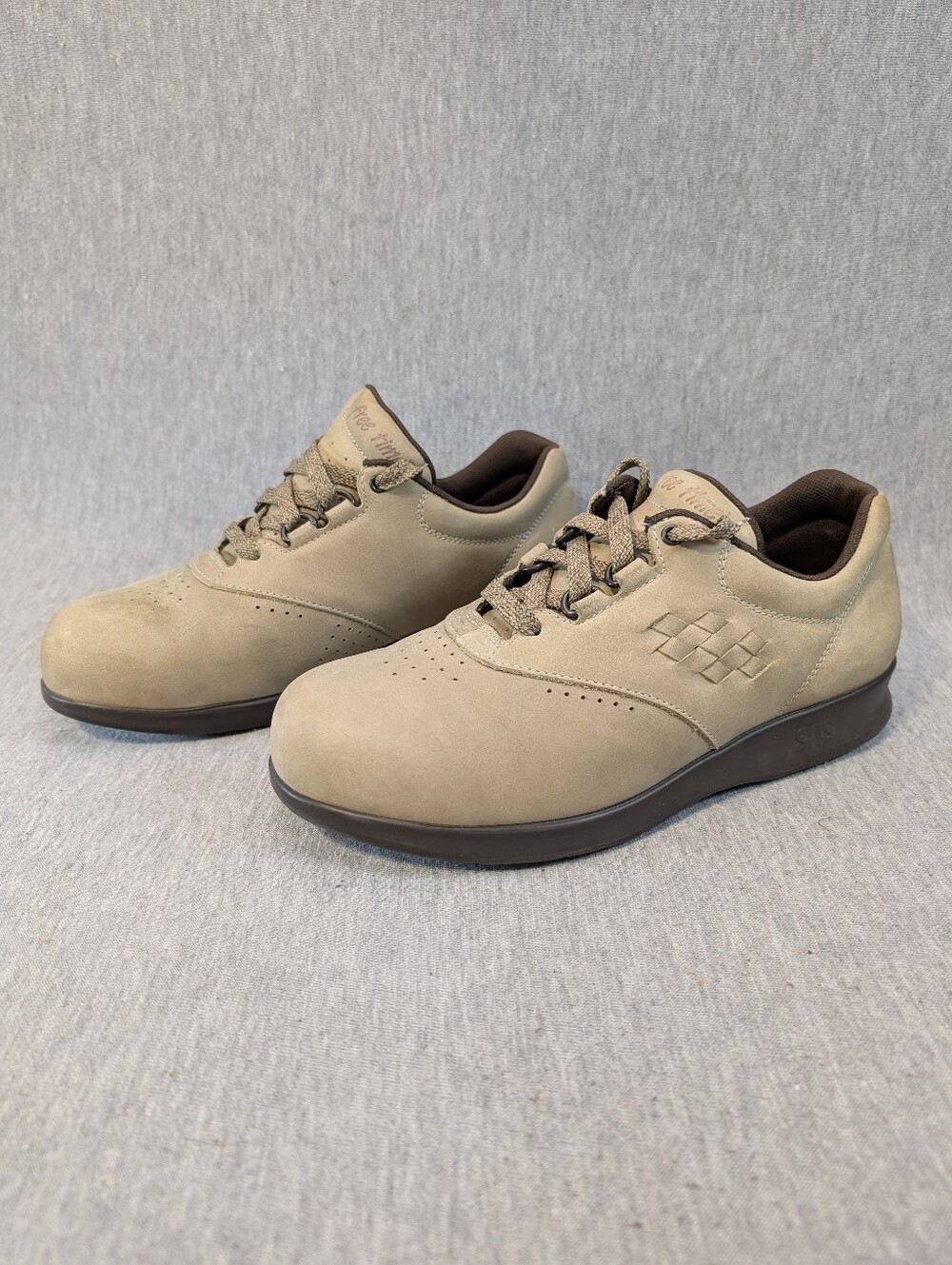 SAS Free Time Comfort Shoes Women's 7W Beige Walking Lace Up